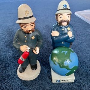 1992 &  - 1990 Annual Pinkerton Security Services Chalkware Statue Figurine
